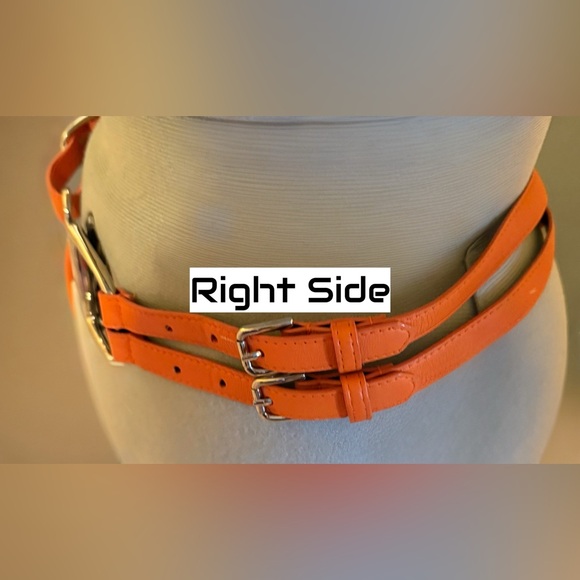 VTG SANDY DUFTLER Snaffle Bit Leather Belt “Mango Tango Orange” - Size 32 main image 6